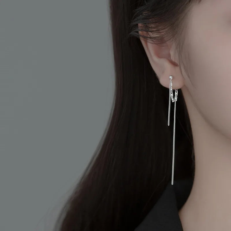 Long Double Chain Stud Earrings Beautiful DA2496