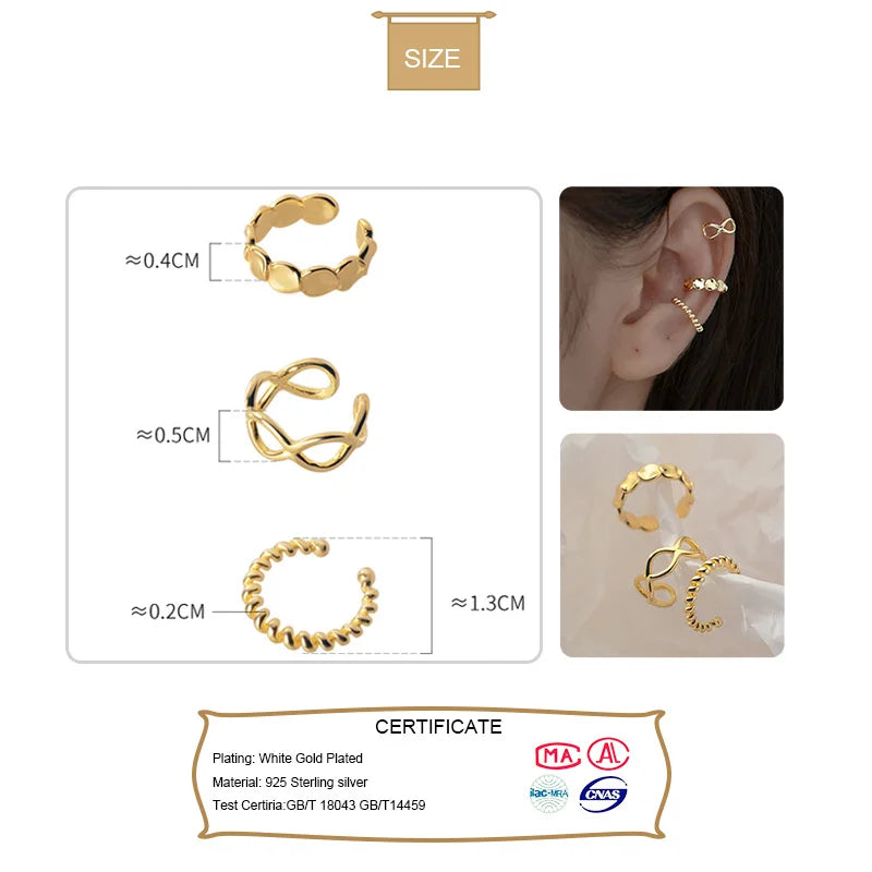 Round Twist Cross Ear Cuff Clip Earrings DA2200