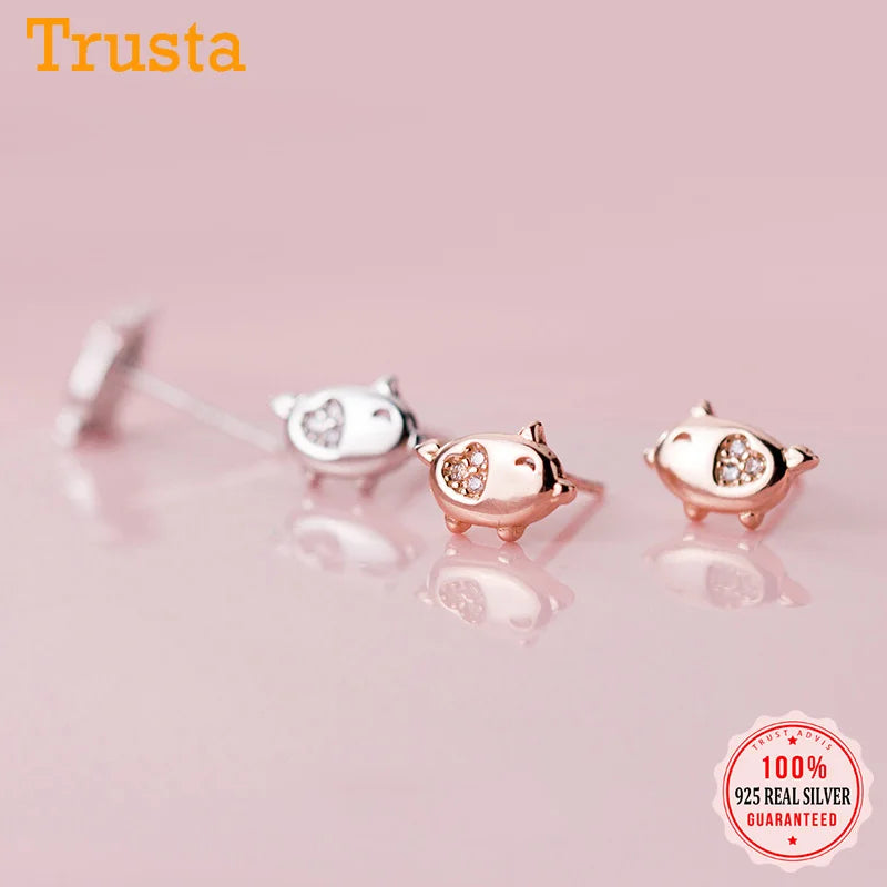 Fashion Animal Pig Stud Earrings DA90