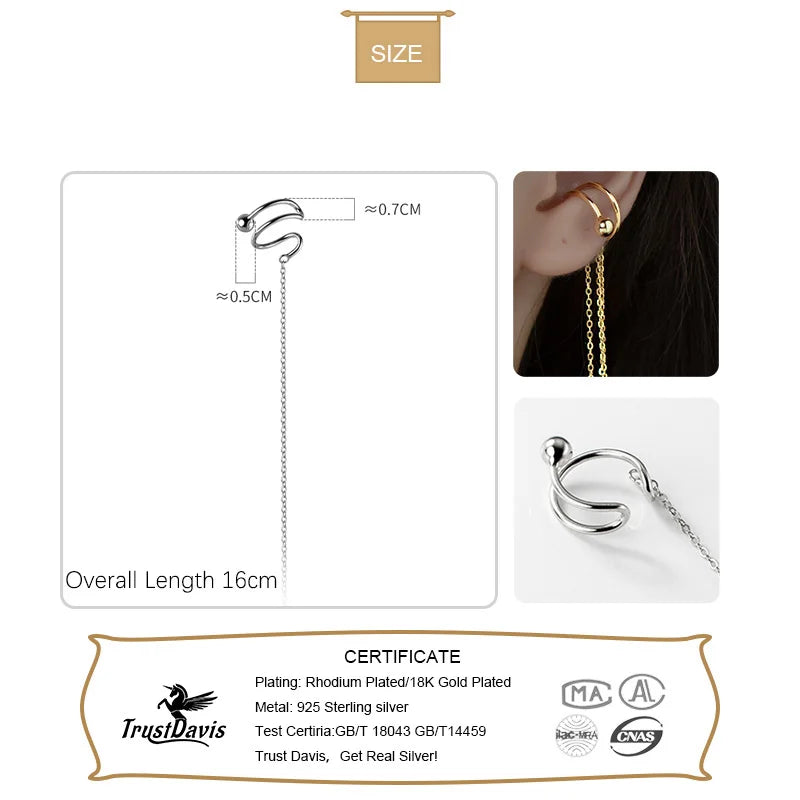 16cm Ear Line Cuff Clip on Earrings DA2357