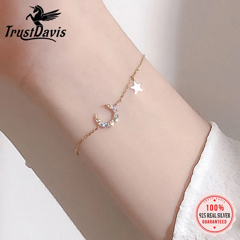 Moon Star Round Bowknot Bracelet DB1383