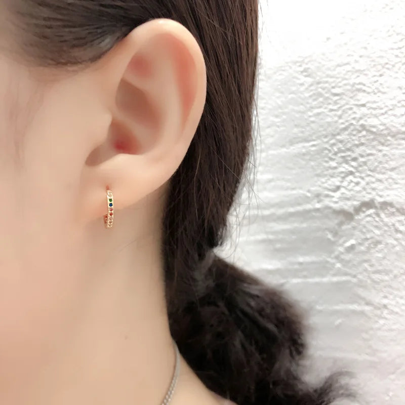 Colour Zircon Charm Hoop Earring DA2682