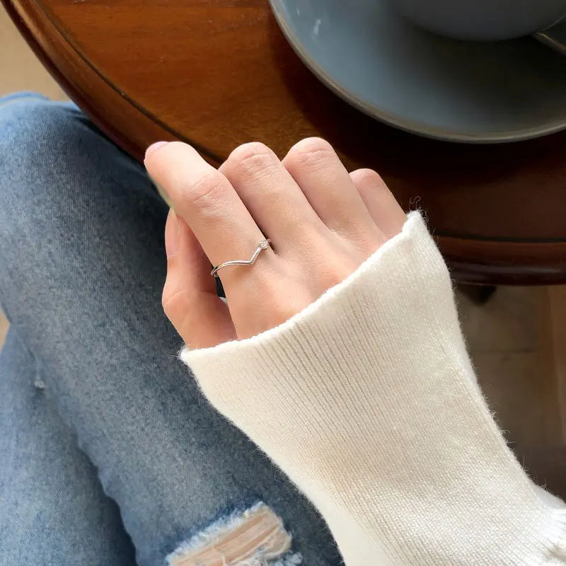 925 Sterling Silver Fashion Winter Snowflakes Opening Rings DA2167