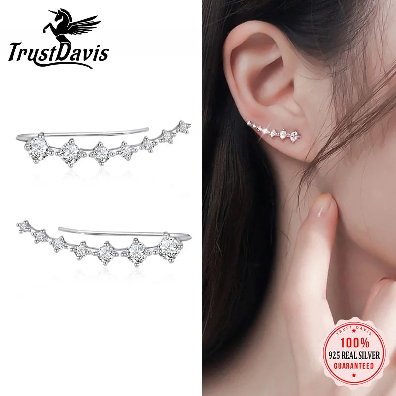 Geometric Arc Dazzling Stud Earrings DA2407