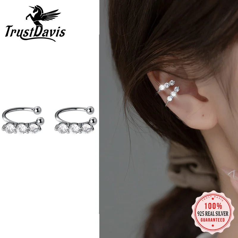 Shining CZ Ear Cuff Clip Earrings DA2755