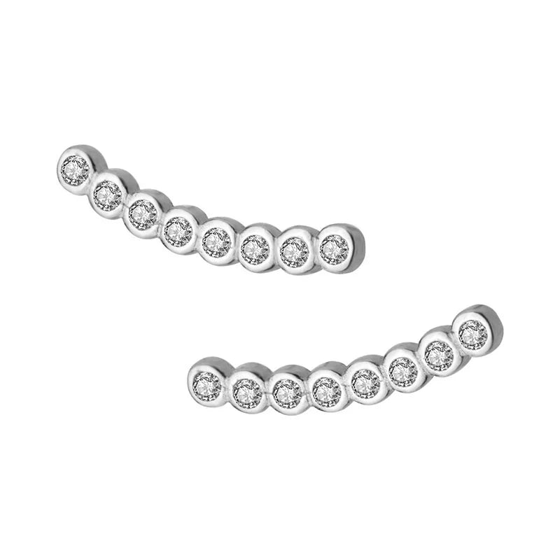 Geometric Arc Dazzling Stud Earrings DA2407