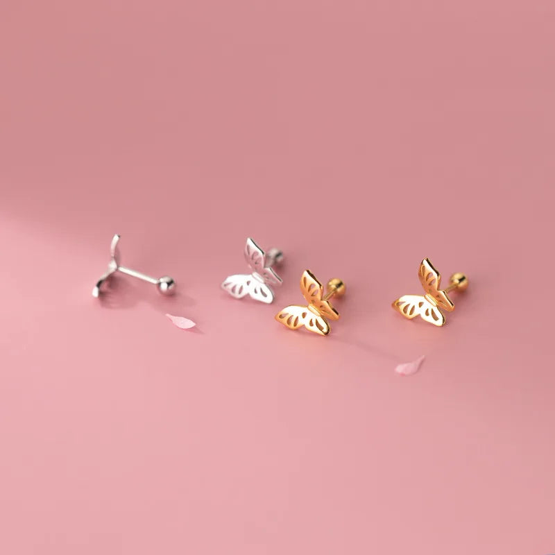 Fashion Insect Butterfly Bead Screw Stud Earrings DA2464