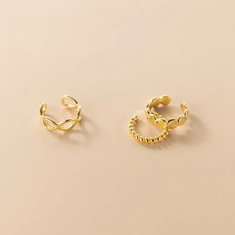 Round Twist Cross Ear Cuff Clip Earrings DA2200