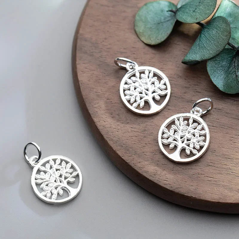 14mm Round Tree Charm Pendant DZ118