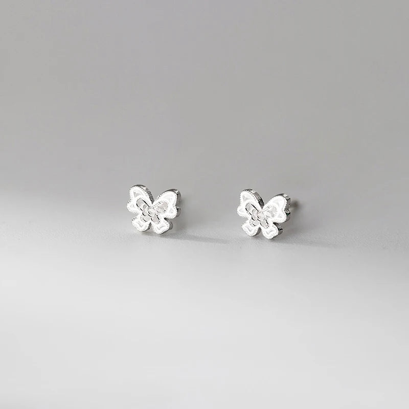 TrustDavis Real 925 Sterling Silver Fashion Sweet Butterfly Stud Earrings for Women Wedding Valentine's Day Fine Jewelry DS4176