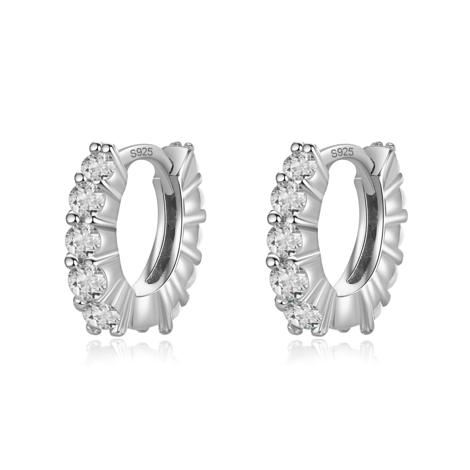 Real 925 Sterling Silver Fashion Sweet Colour Hoop Earring DA2691