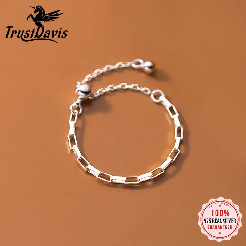 Fashion Minimalist Beads Chain Ring DA2031