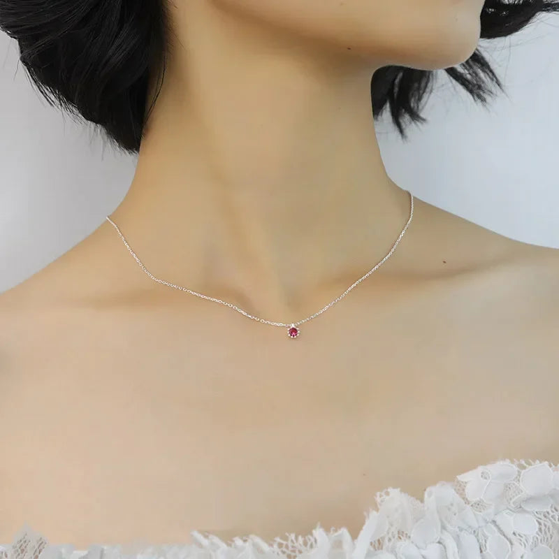 Dazzling Color Round Pendant Necklace DS2104