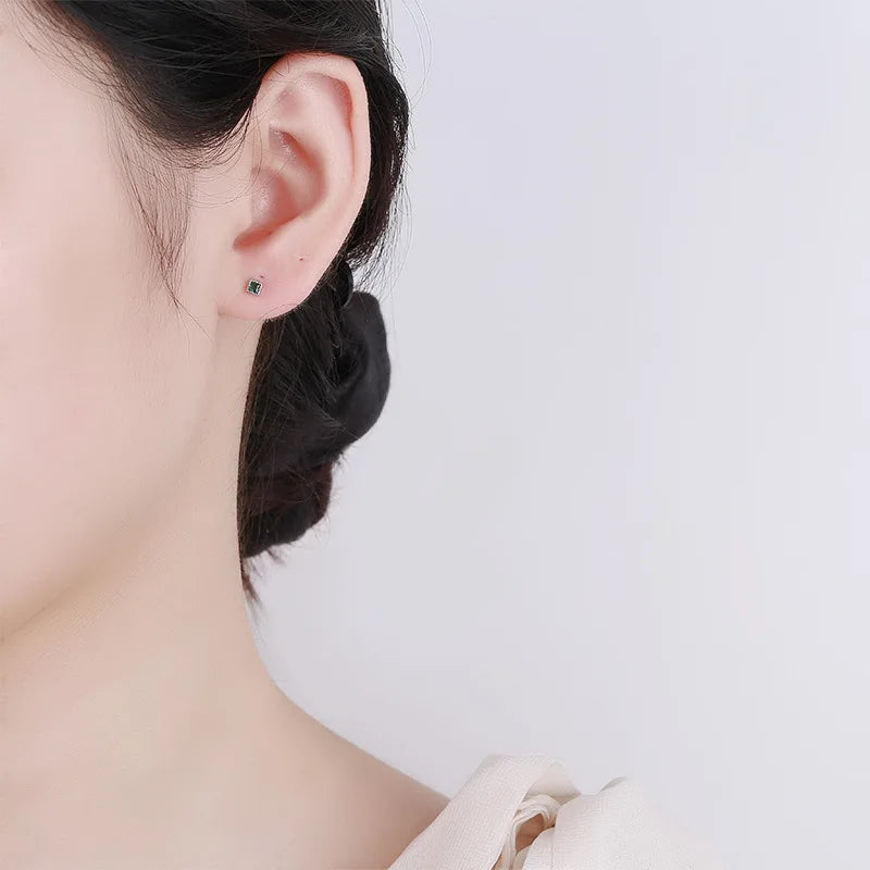 Geometric Star Colour CZ Screw Stud Earrings For Women Wedding Fine Jewelry DA052