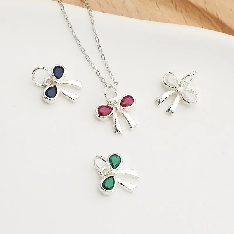 TrustDavis Real 925 Sterling Silver Lovely Colored Butterfly Pendant Handmade Bracelet Necklace Accessories Jewelry Gift DZ1679