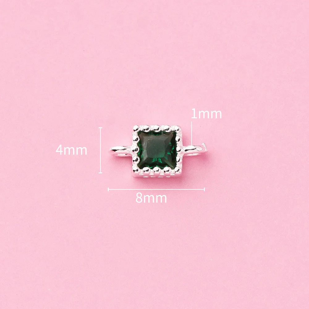 Simple Double Ring Square Charm Pendant Handmade DIY Accessories DZ1659