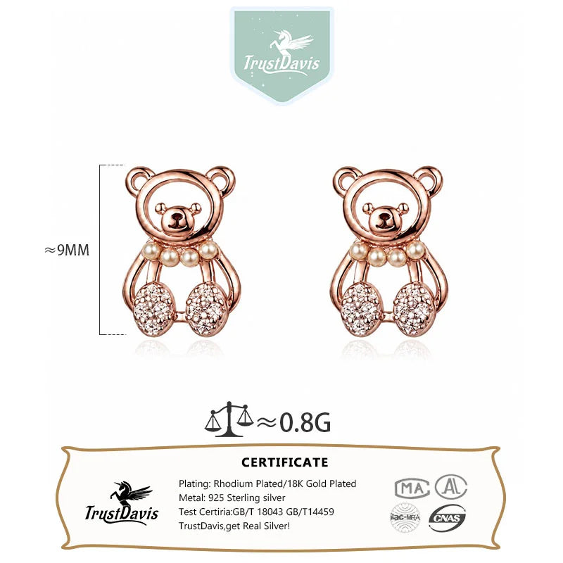 Bear Zircon Stud Earring DS4900
