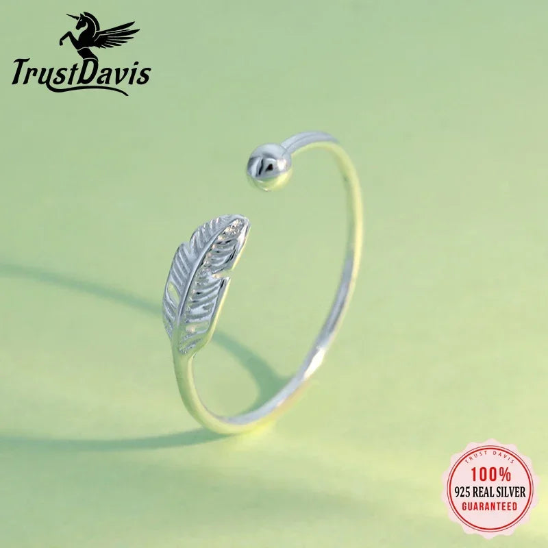 Feather Cocktail Opening Finger Ring Sizable DS172