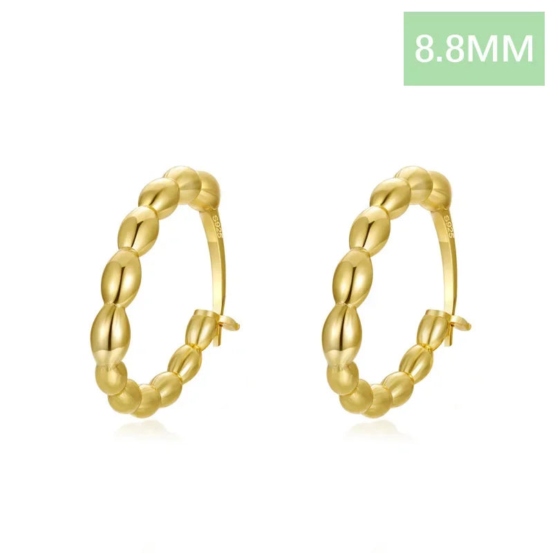 TrustDavis 2024 Real 925 Sterling Silver Sweet Geometric Twists Hoop Earrings for Women Wedding Party Fine Gift Jewelry DF025