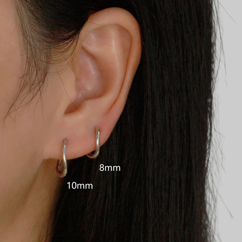 TrustDavis Real 925 Sterling Silver Women's Fashion Simple Wavy Irregular Earrings for Women Girls Gift Fine Jewelry DS4699