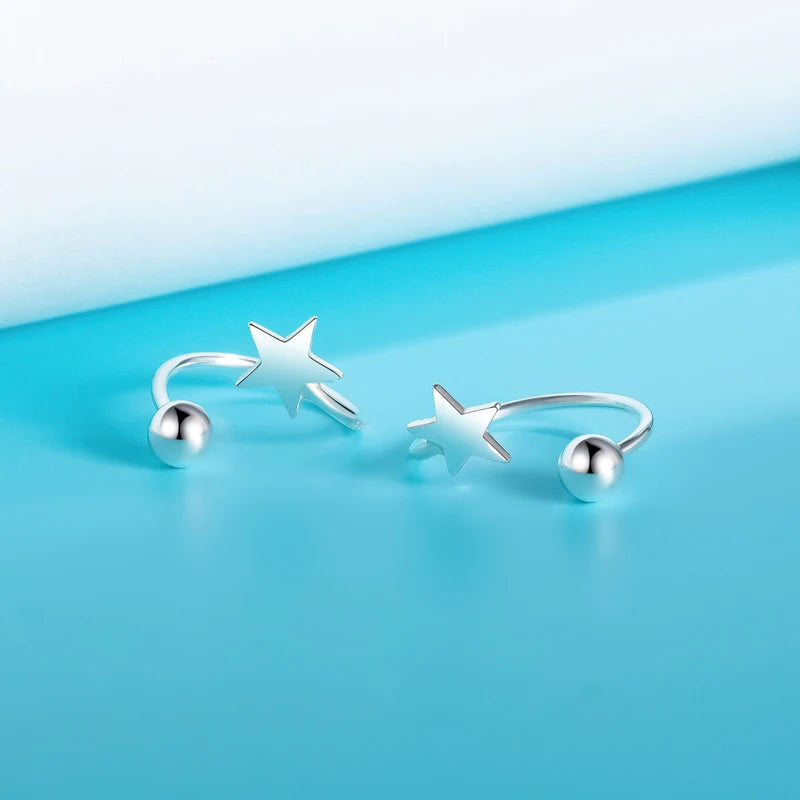 Trustdavis Real 925 Sterling Silver Spiral Star Stud Earrings Women Girls Daughter Birthday Party Gift Jewelry DS4395