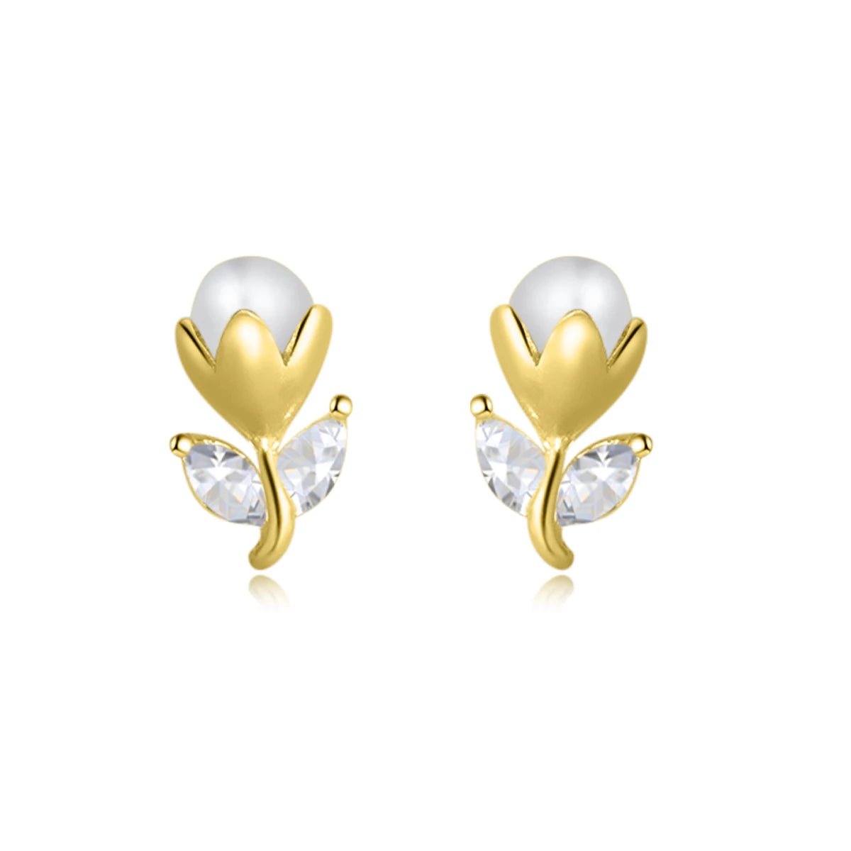 TrustDavis Girls 925 Sterling Silver Cute Romantic Tulip Flower Stud Earrings for Daughter Children Birthday Gift Jewelry DS4051