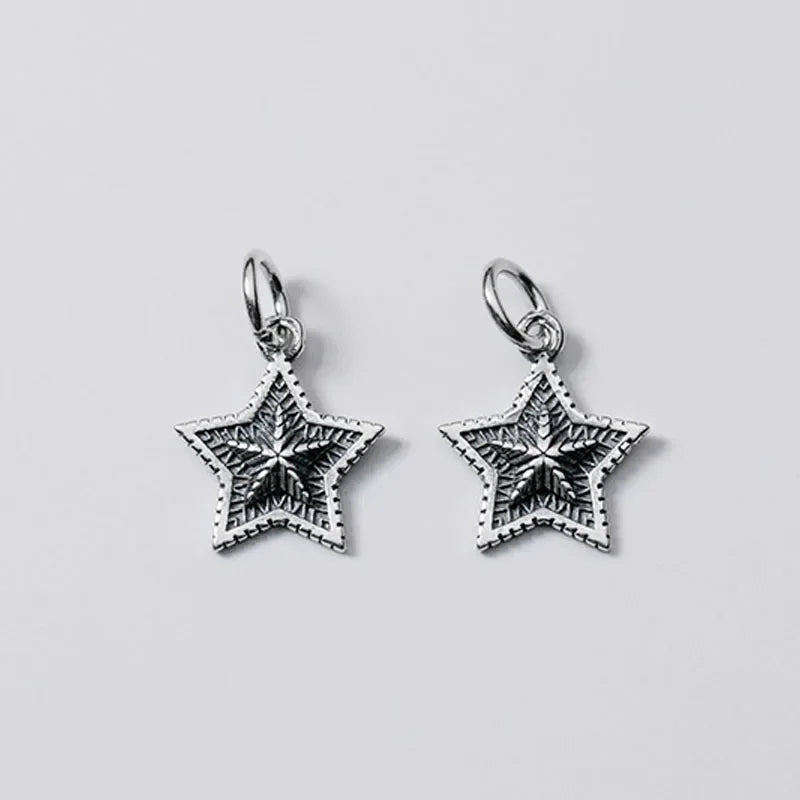 Trustdavis Real 925 Sterling Silver Fashion Sweet Cool Star Charm Pendant Handmade DIY Accessories Jewelry Wholesale DZ272