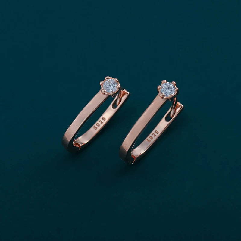 Geometric Charm Hoop Earrings H078