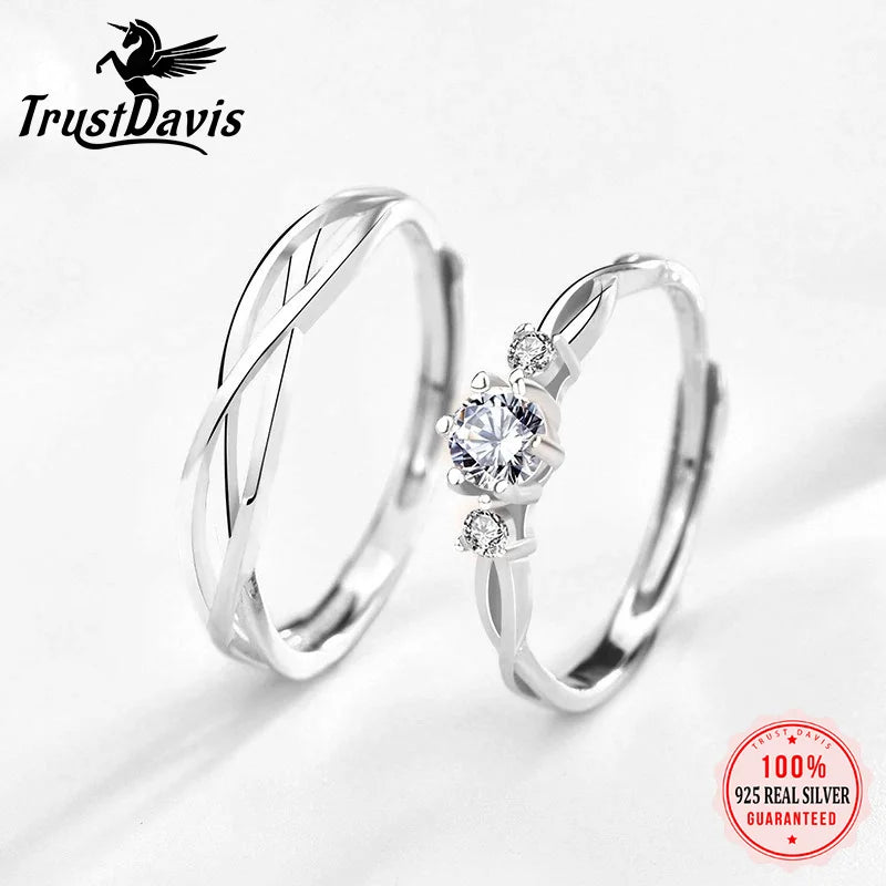 Adjustable Zircon Couples Ring DS4764