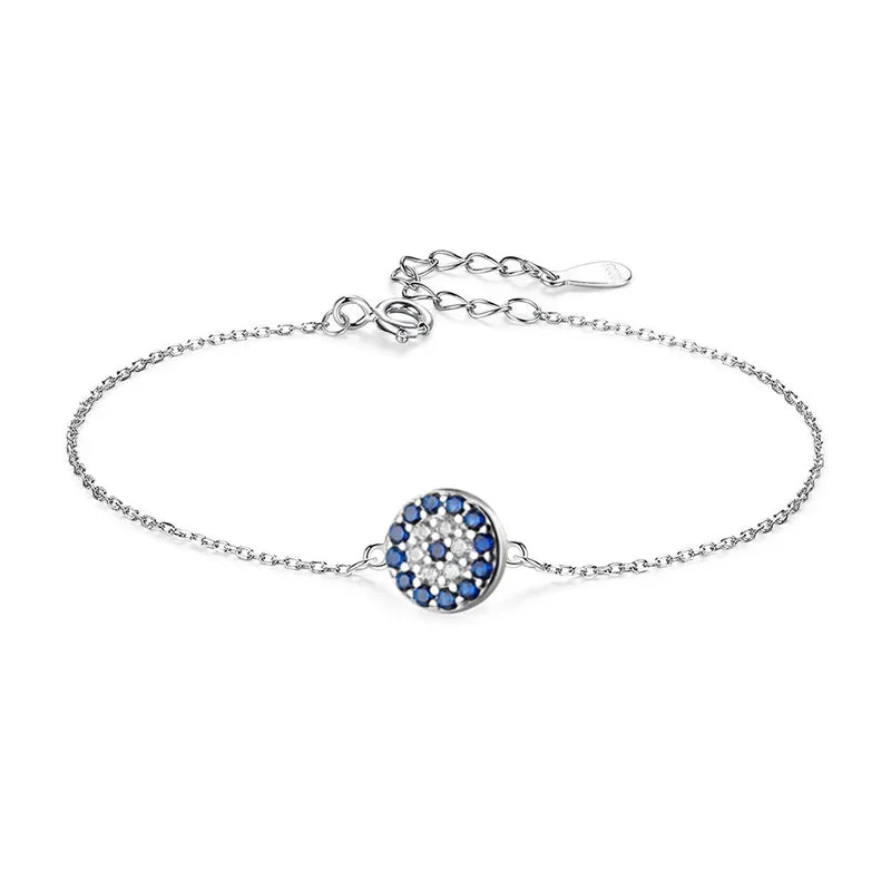 925 Sterling Silver Round Eye CZ Bracelet DS966