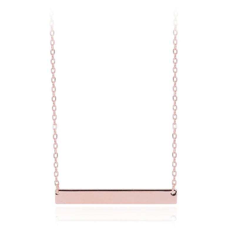 TrustDavis Real 925 Sterling Silver Women's Fashion Simple Long Banner Necklace for Women Girl Birthday Gift Fine Jewelry DS4666