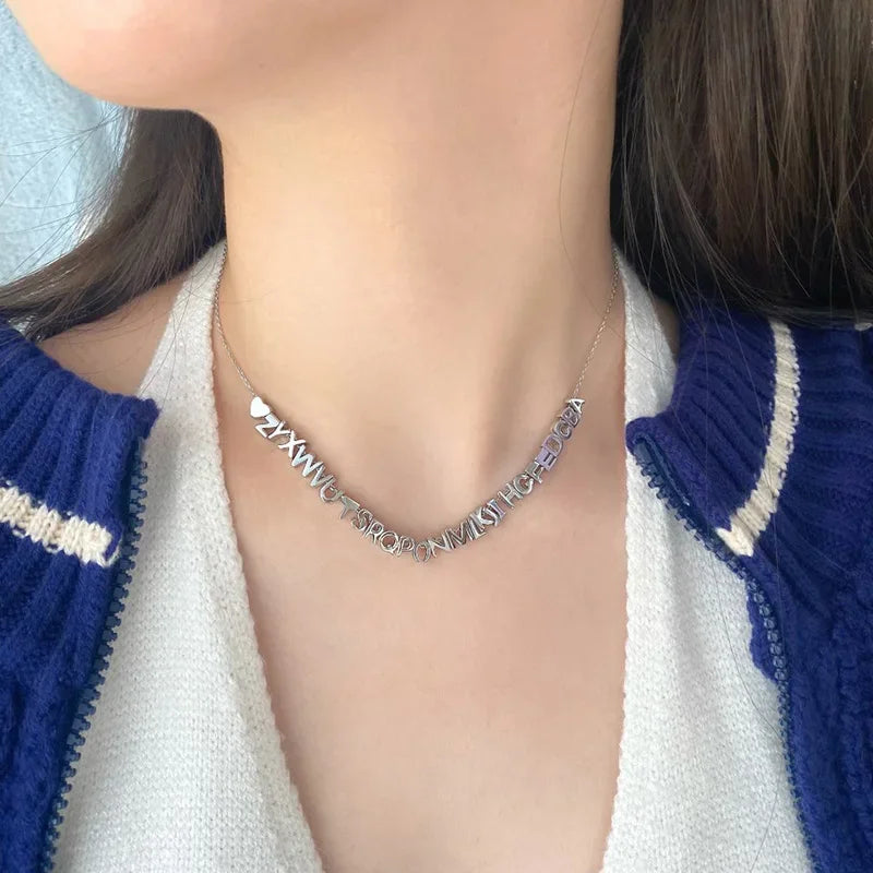 26 Letter Silver Necklace DA3148