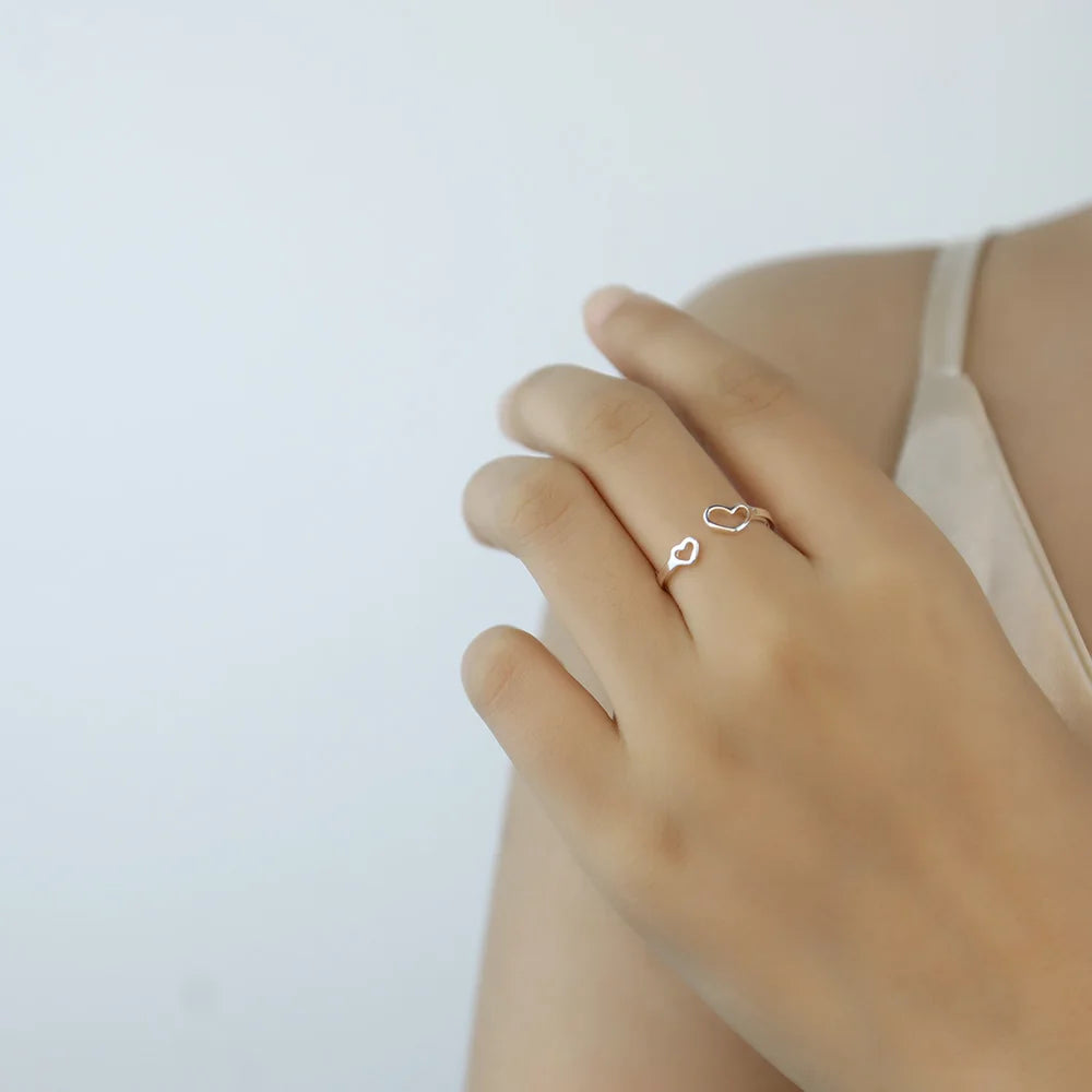 Sweet Romantic Heart Love Opening Ring DB238
