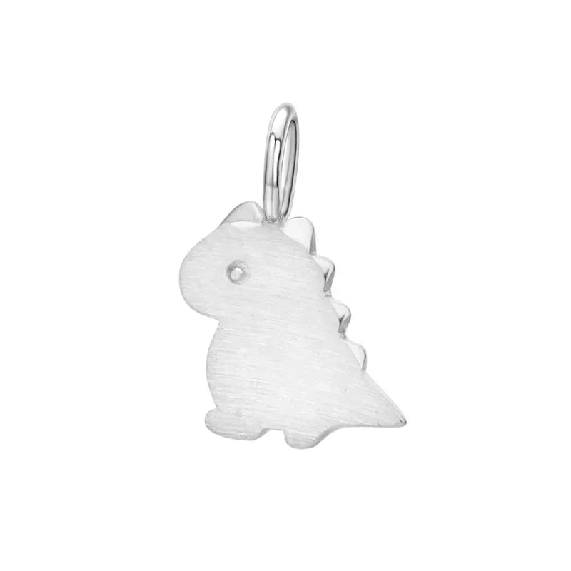 TrustDavis Real 925 Sterling Silver Personality Fashion Sweet Dinosaur Charm Pendant Handmade DIY Accessories Wholesale DZ47