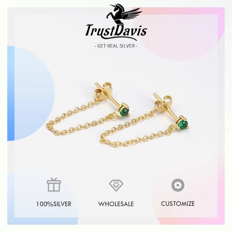 Fashion Multi-colored Cubic Zirconia Line Earrings DS4769