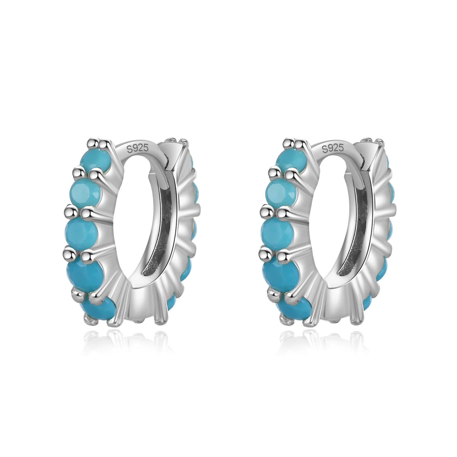Real 925 Sterling Silver Fashion Sweet Colour Hoop Earring DA2691