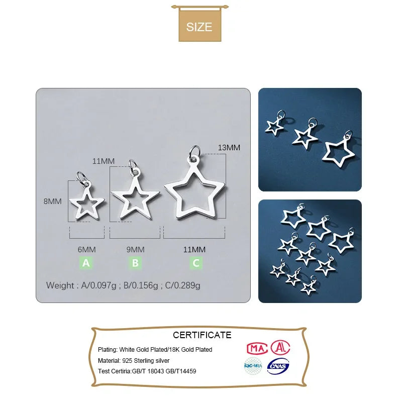 Star Charm Pendant DIY Accessories DZ209
