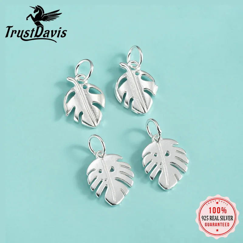 Leaf Charm Pendant Dainty Minimalist Shiny Hollow Cutout DZ1895
