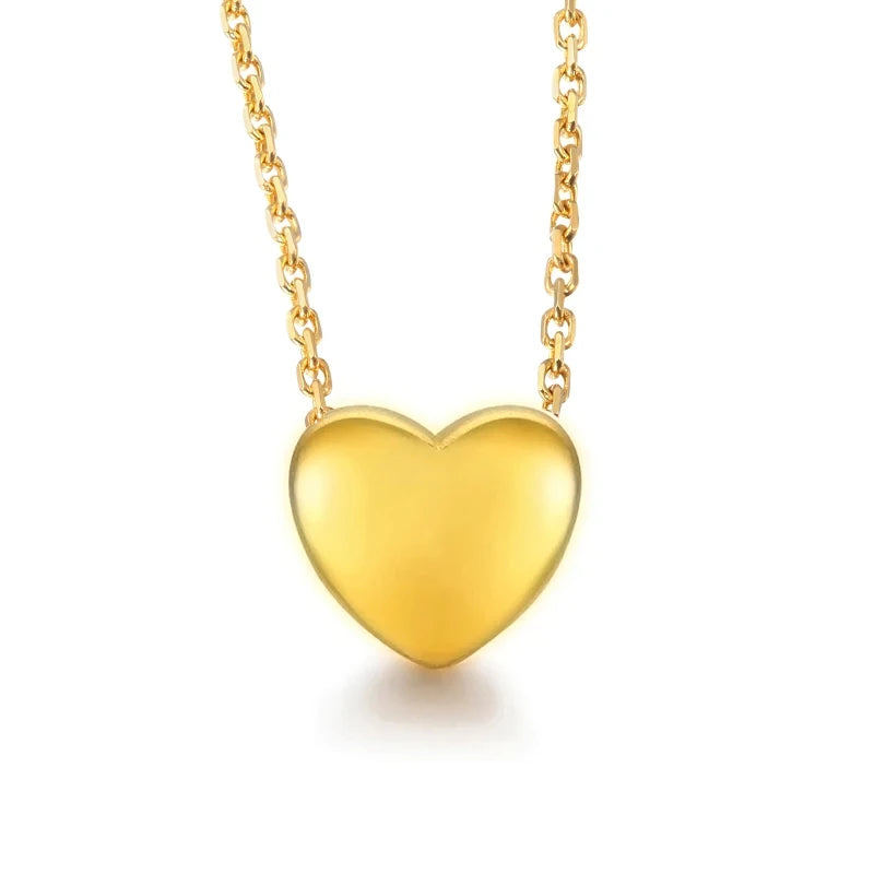 TrustDavis Women 925 Solid Sterling Silver Glossy Love Pendant Necklace for Lady Girls Birthday Gift Fine S925 Jewelry DS4463