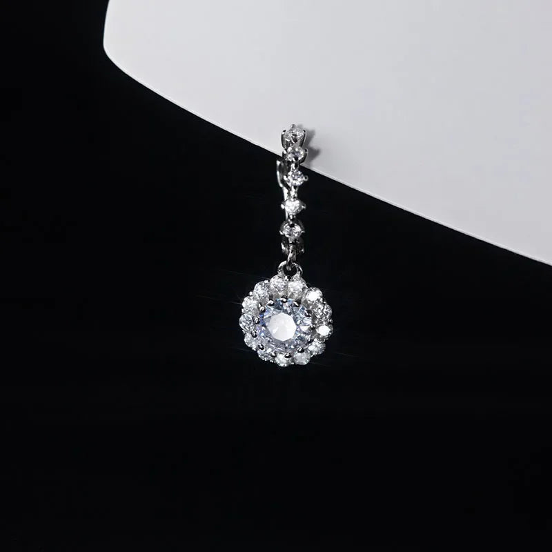 TrustDavis Real 925 Sterling Silver 2022 Fashion Sparkling Zircon Hoop Earrings For Women Elegant Chic Party Jewelry Gift DA0055