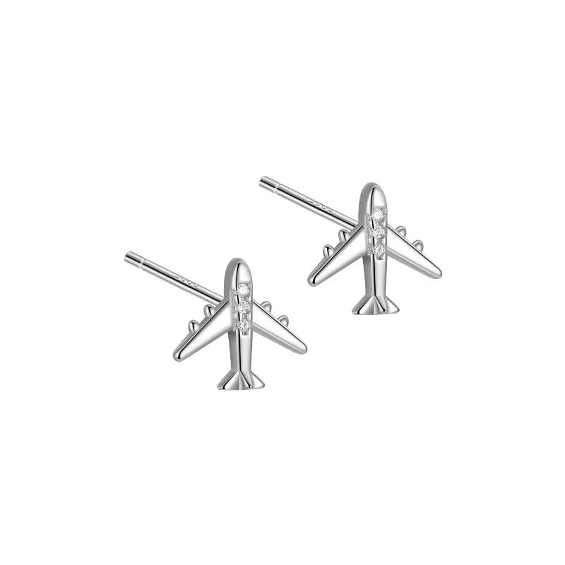 Fashion and Unique Zircon Airplane Earrings for Women DS4972