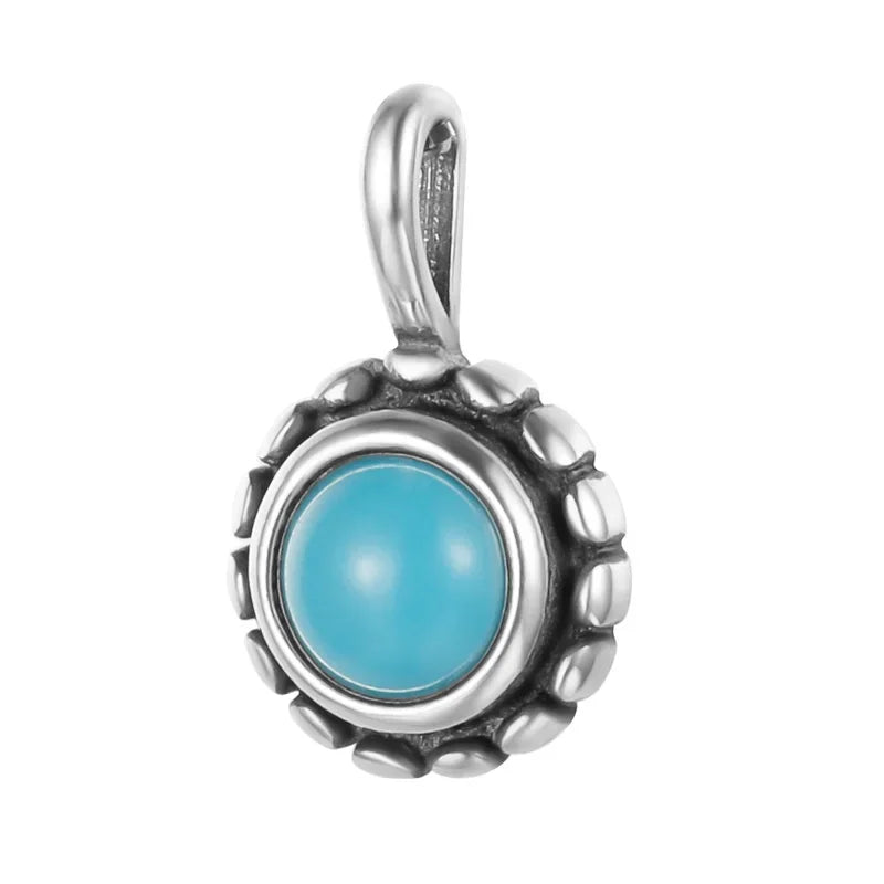 Round Synthetic Stone Pendant Handmade DIY Accessories HY878