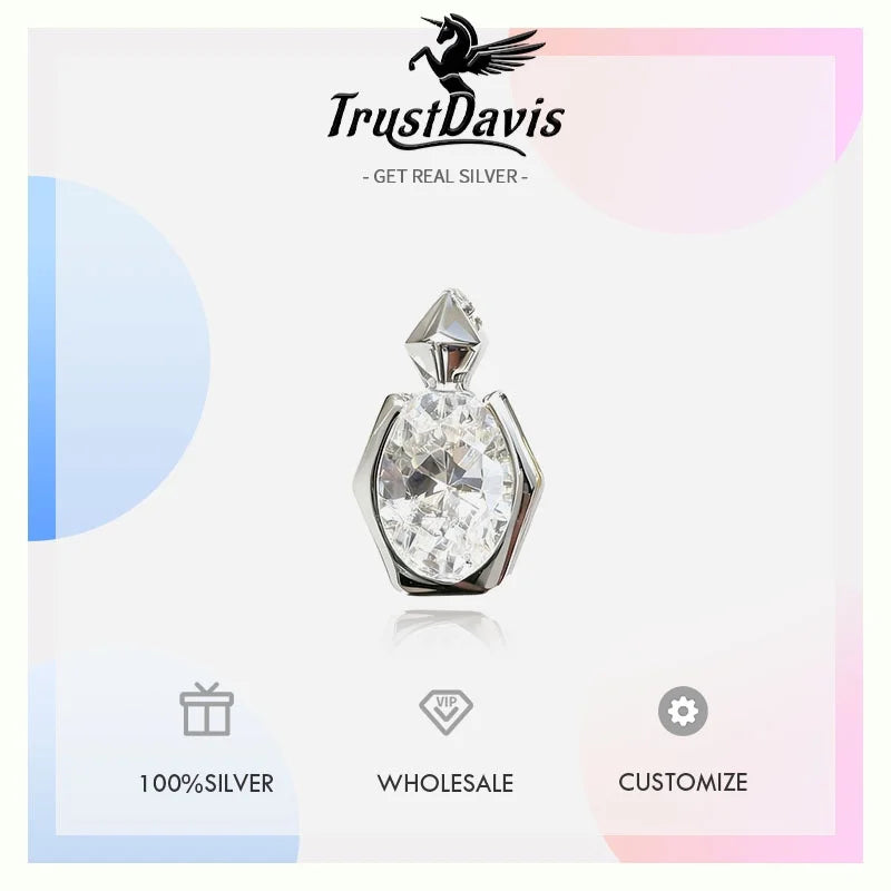 TrustDavis Real 925 Sterling Silver Sweet Mini Pendant Handmade DIY Fit Necklace Bracelet Accessories Fine Jewelry DZ1834