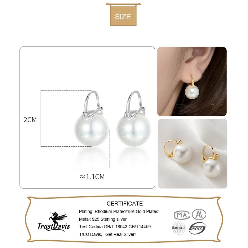 Temperament Synthetic Pearl Hoop Earrings DA776