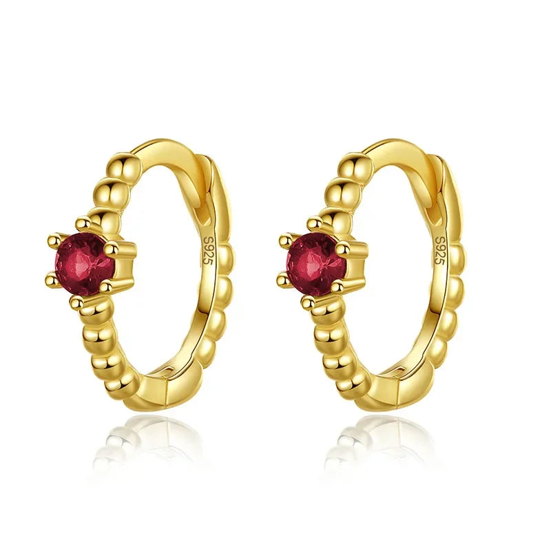 Trustdavis Real 925 Sterling Silver Fashion Colorful Zircon Charming Small Earrings For Women Rock Unisex Party Jewelry DA2645