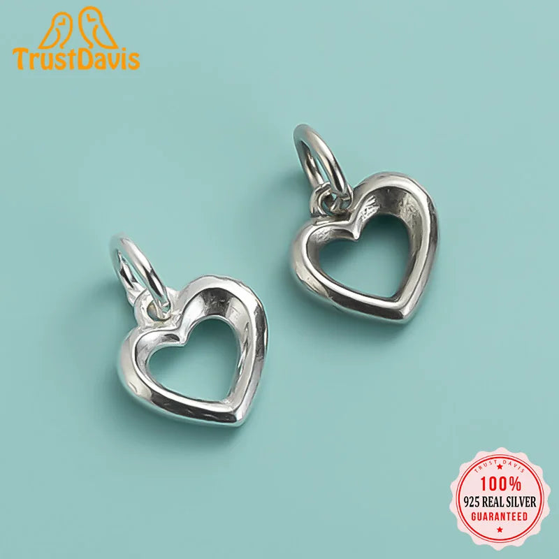 Hollow Heart Charm Pendant for Women Handmade DIY Accessories Jewelry DZ1032