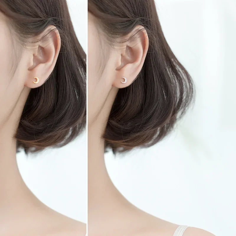 Sweet Mini Moon Stud Earrings DA899