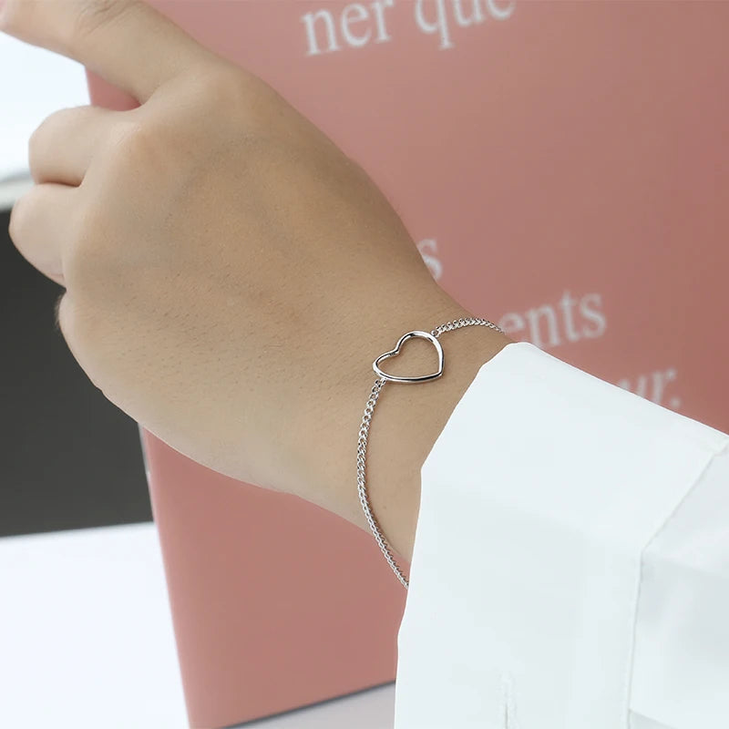 Trustdavis 925 Sterling Silver Fashion Women's Jewelry Romantic Heart Chain Anklets For Wife Best Friend Drop Shipping DA1169