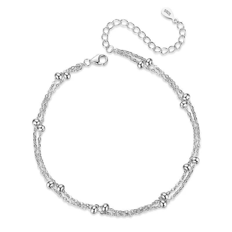 Double Layer Beads Chain Anklets DA2343