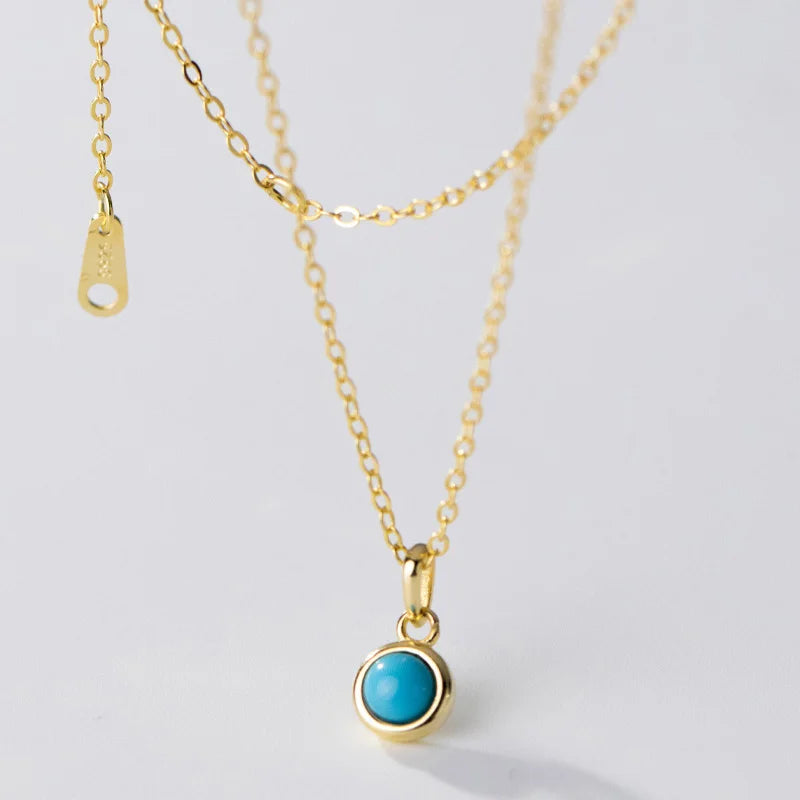 TrustDavis Real 925 Sterling Silver Charm Necklace Round Pendant Birthday Gift for Women Daughter Fine Jewelry DS4048